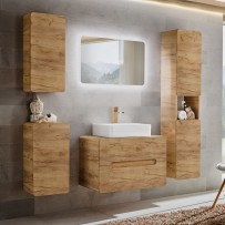 Kolekcja mebli łazienkowych w kolorze drewna ARUBA CRAFT firmy Comad