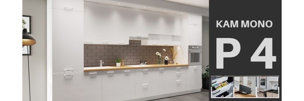 Meble kuchenne Kam Mono P4 w połysku lub w macie. Meble modułowe KAM.